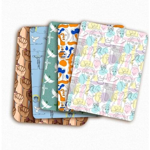 Polyester Cotton Fabric For Garment Making Jesus Sculpture Printed Cloth Sewing Diy Bags Crafts Material Home Textile 45*145cm