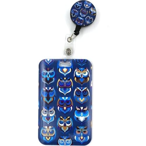 Funny Owl Meme Cute Credit Card Cover Lanyard Bags Retractable Badge Reel Student Nurse Exhibition Enfermera Name Clips Card