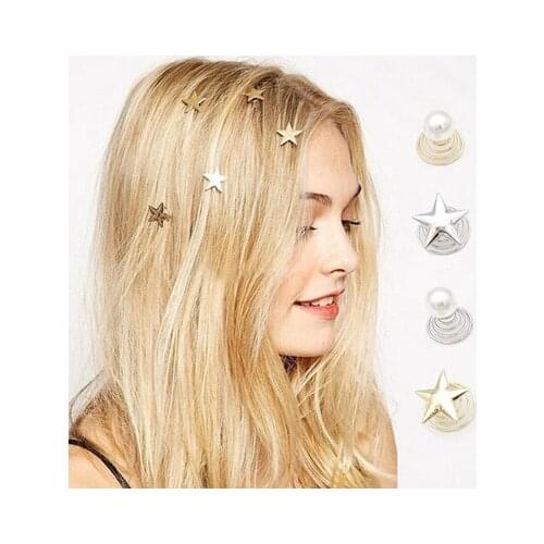 Girls Hair Accessories 4PCS/lot Hairpin For Women Headwear Girls Headwear Star Clips Hairpin Spiral Hair Claw Stick Hair Jewelry