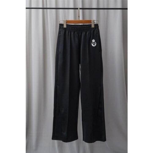 Embroidery Women Elastic Waist Wide Leg Pants New 2021 Autumn Ladies Casual Sports Clothing Trousers