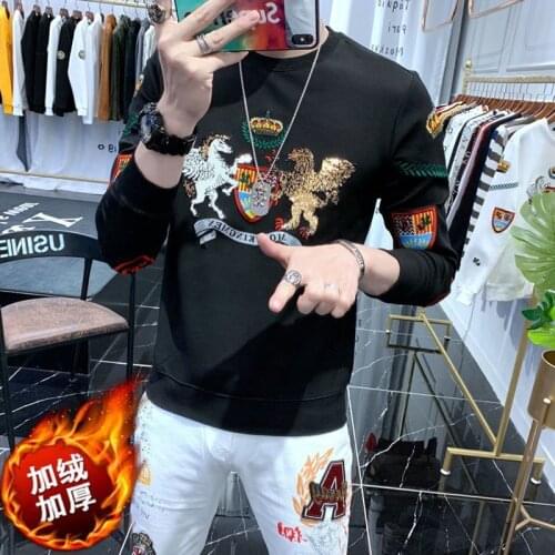 2021 new spring and autumn vests mens fashion brand plus velvet padded warm Joker printed jacket