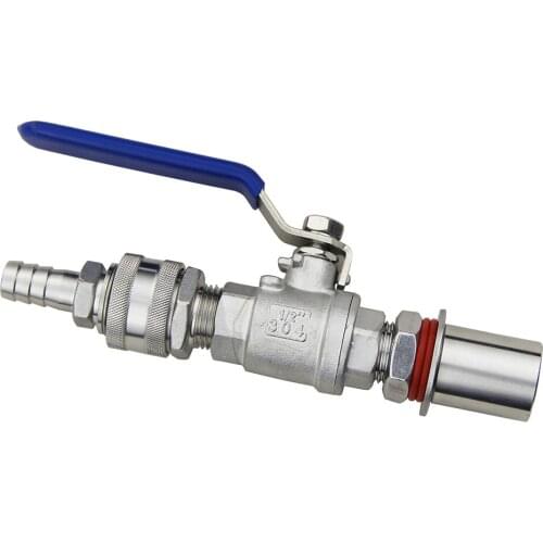 1 Set 1/2"BSP With Quick Disconnect Set And Bulkhead Assembly Stainless Steel Homebrew Weldless Kettle Valve Kit Bar Accessories