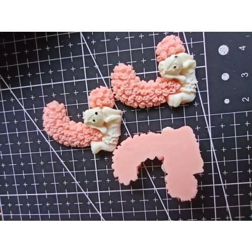 1pcs/lot resin flat back lovely letter L with dog 35mm Scrapbook Embellishment DIY Phone Decoration