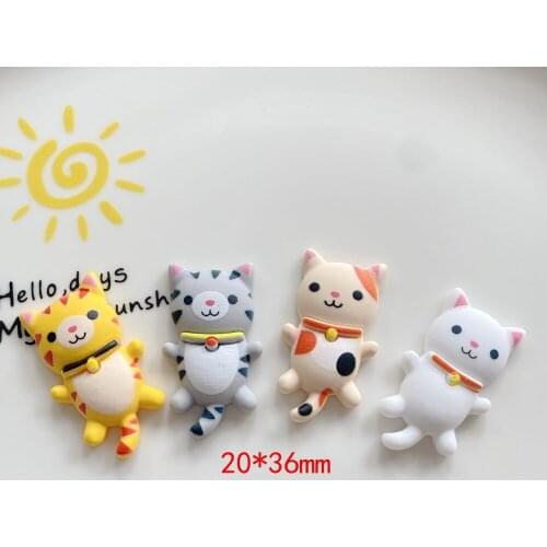 20Pcs/lot Cute Matte Cat Flat back Resin Cabochon Animals Scrapbooking Decoration Crafts DIY Headwear Accessories Embellishments