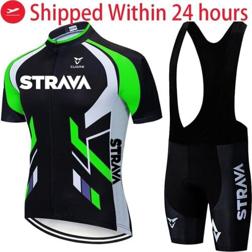 2021 STRAVA short sleeve Cycling jersey Set bib pants ropa ciclismo bicycle clothing MTB bike Short sleeve jersey Mens clothes