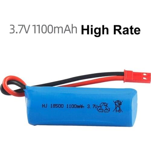 3.7V 1100 mAh 15C High Rate Li Po Lipolymer High Rate Rechargeable Battery 18500 For drone Quadcopter Helicopter JST Plug