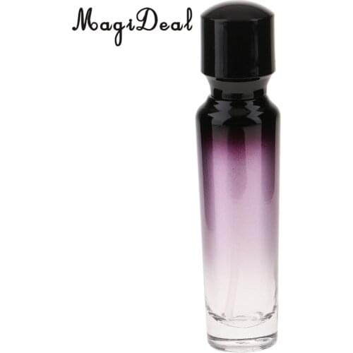 55ml/100ml Purple Glass Travel Empty Bottle with Black Treatment/Lotion Pump for Aromatherapy Lotions Beauty Gels Serums