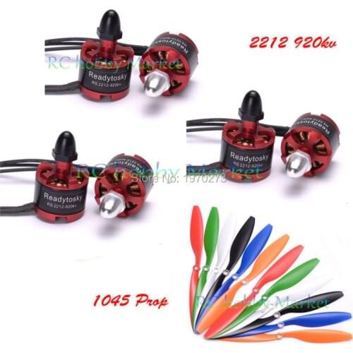 6pcs/lot 2212 920KV Brushless Motor CW CCW 1045 Propeller Props For RC Multirotor Quadcopter