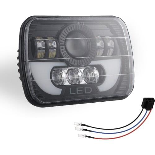 7x6 5X7 90W LED Headlight High/Low Halo Lamp Bulb For 86-95 Jeep Wrangler YJ Cherokee XJ Chevy
