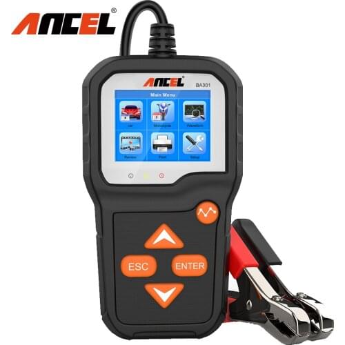ANCEL BA301 6V 12V Car Motorcycle Battery Load Tester Alternator Analyzer Automotive Battery Cranking Charging System Test Tool
