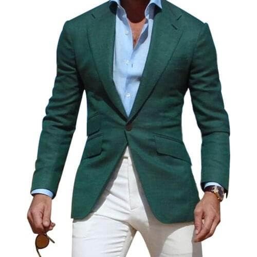 ANNIEBRITNEY 2020 Summer Green Slim Fit Men Suit With Pants Summer Beach Groom Wedding Tuxedo Custom Smart Casual 2 Piece Suit