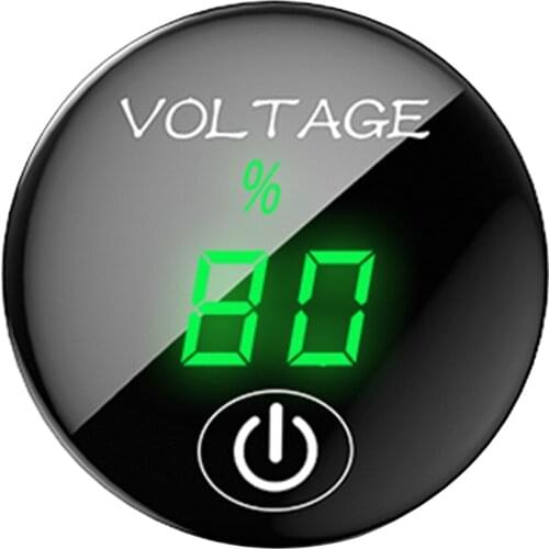 Car DC 5-48V Panel Voltmeter Touch Switch Battery Capacity Tester (Green)