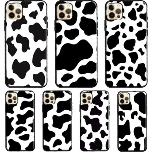 Cow Print Silicone Case For iPhone XR X XS MAX SE 2020 6S 7 8 Plus 12 Mini 11 Pro Max Shell Cover
