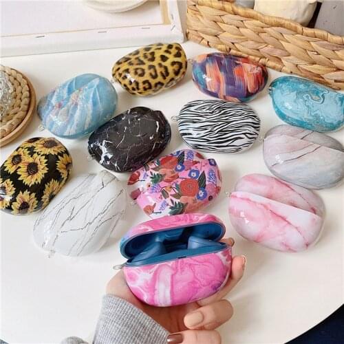 Case for SONY WF-800N Earphone Case Marble Flower Glossy Hard PC Earphone Accessories Charging Box Cover Case for SONY WF-800N