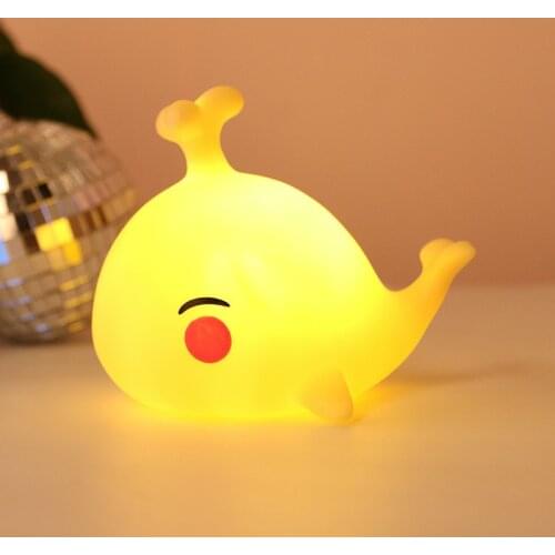 Dolphin colorful silicone night light Creative cartoon dolphin pat light whale color changing atmosphere LED feeding night light