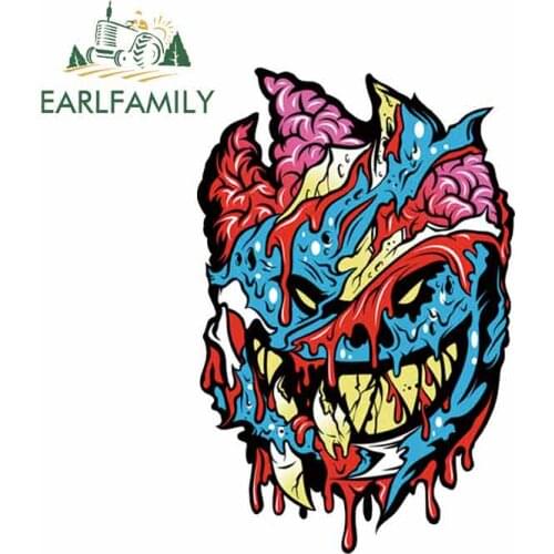 EARLFAMILY 13cm x 8.7cm Funny Car Stickers Drawing Skateboard Spitfire Cartoon Vinyl Waterproof Decals Car Door Protector Decor