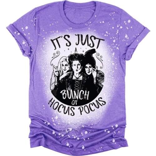 Your Main Event Prints Bunch of Hocus Pocus T Shirt Funny Halloween Shirts Bleached Acid Wash