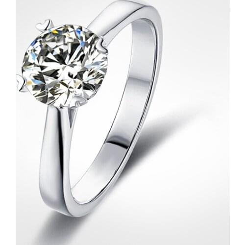 925 silver Moissanite Ring Heart-shaped hollow design 4 claws Smooth setting Round Brilliant Cut moissanite proposal ring