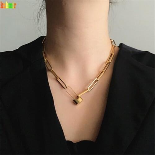 Kshmir Golden 2 kinds of color design unique metal geometry chains. Women long necklace. Earrings. Necklace 2020