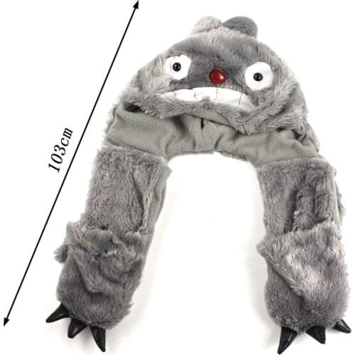 Anime Cute Totoro Ears Plush Ears Can Move Cap Miyazaki Hayao My Neighbor Totoro Stuffed Toys