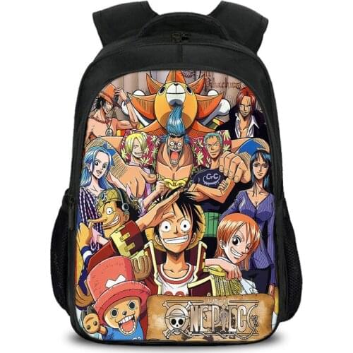 Cool One Piece Fluorescence Backpack Teenage Boys Girls Luffy Zoro Cartoon Mochila Feminina Cosplay Backpack Kids School Bags