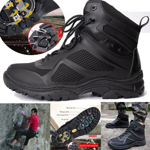 Hot Sell Military Combat Boots Men Big Size Army Shoes Military Tactical Boots Black Anti Slip Outdoor Trekking Shoes Men 2020