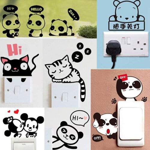 Light Switch Sticker Kids Baby Nursery Room DIY Wall Decoration panda Animals Decal for Children Baby Bedroom Home Decor