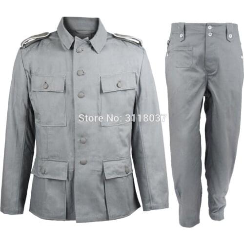 WWII GERMAN ARMY HEER EM HBT M43 FIELD TUNIC & TROUSERS WW2 Military Uniform War Reenactments 5605101
