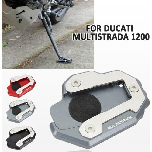 NEW Kickstand Motorcycle Accessories For Ducati Multistrada 1200 CNC Foot Side Stand Extension Pad Support Plate
