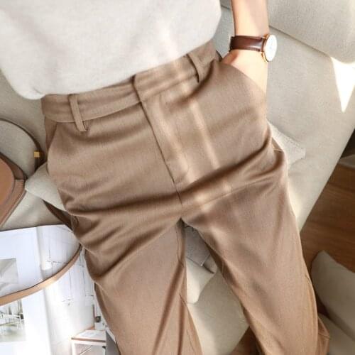 Autumn Winter Women Pencil Pants Warmed High Waist Casual OL Style Straight Pants Plus Size Womens Suit Pants Harem Trousers