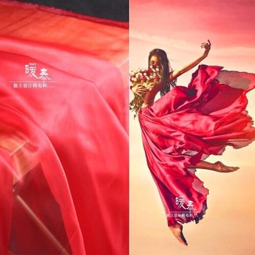 Pearlescent Tulle Fabric Organza Yellow Red Black DIY Veil Background Decor Skirt Wedding Dress Gown Lace Designer Fabric