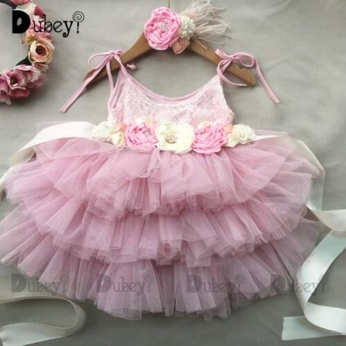 Suspender Birthday Sash Girls Party Dress Toddler Girl Dress Flower Girl Dresses for Wedding Princess Dress with Sashes Headband