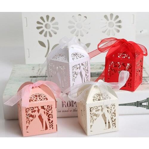 Bride & Groom Gift Box Packaging Paper Bags Small Boxes Chocolate for Gifts Wedding & Engagement Party Supplies Decoration