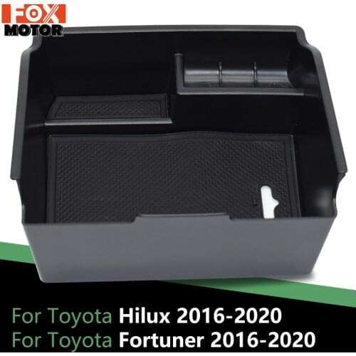 Armrest Storage Box Center Console Container Glover Orgnaizer Holder For Toyota Fortuner Hilux 2016 2017 2018 2019 2020