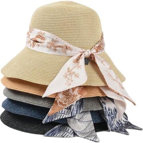 Fashion Summer paper straw hat women big wide brim beach hat sun hat foldable sun block UV UPF 50+ C164