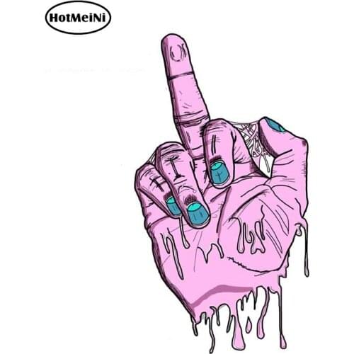 HotMeiNi 13cm x 6.7cm for Finger Gesture Fine Decal DIY Motorcycle Car Stickers Car Accessories Laptop Waterproof Decals