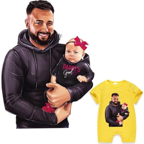 Great Dad Iron On Patch Fashion Diy Accessory Clothes Heat Transfer Stickers Thermal Patches Over Powder Print On T-Shirt