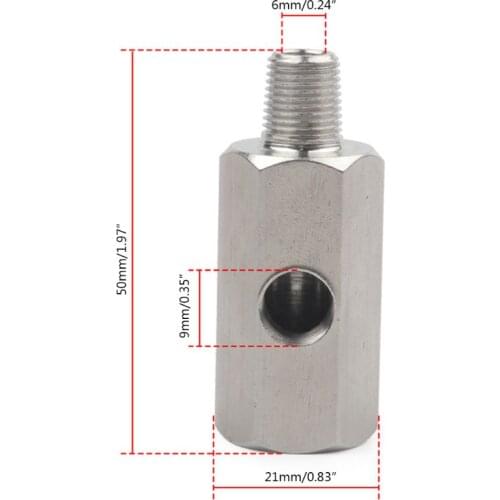 1/8" BSPT Oil Pressure Sensor Tee to NPT Adapter Turbo Supply Feed Line Gauge