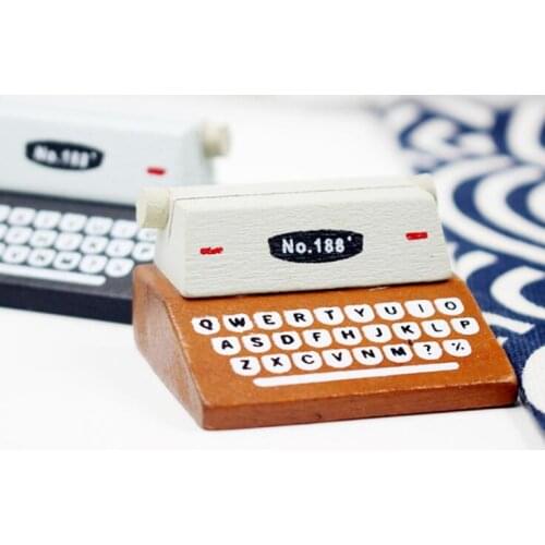 New Arrival Vintage Simulation Printer Folder Wooden Paper Photo Business Card Clip Holder Decorative Message Holder Stationery