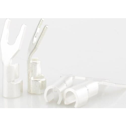 High Quality Silver Plated Spade Plug Speaker Cable Spade Plug Terminal HIFI Speaker cable Spade Plug