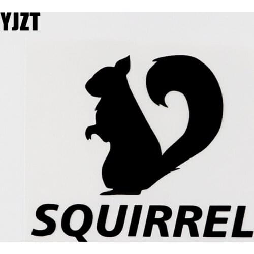 YJZT 13.2CM×11.2CM Squirrel Animal Vinyl High-quality Decal Car Sticker Black/Silver 13F-0066