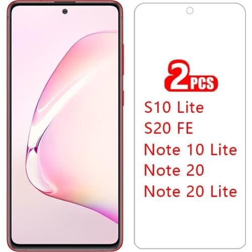 Tempered glass screen protector for samsung s20 fe s10 note 20 10 lite case cover coque galaxy s20fe s10lite note20 not light 5g
