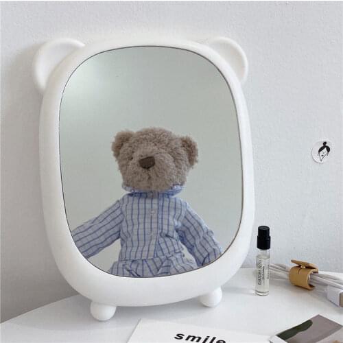 Makeup Mirror Student Dormitory Desktop Mirror Ins Girl Heart Desktop Simple Cute Princess Mirror Dressing Mirror Female