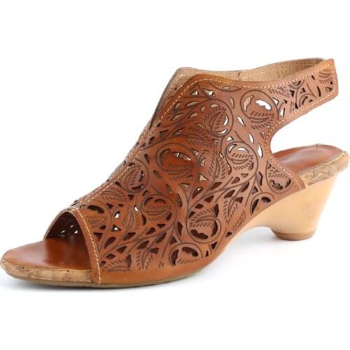 YourSeason Retro Women 2020 New Summer Shoes Sewing Hook Loop Casual Hollow Ladies Genuine Leather Party Sandals