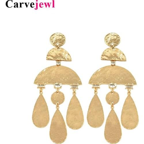 Carvejewl big vintage earrings Hyperbole metal tear drop dangle earrings for women jewelry European design wholesale accessories