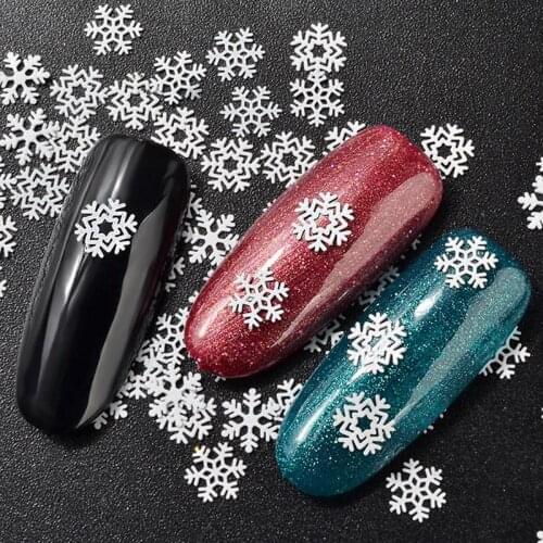 1 Box Ultra-thin White Snowflake Sequin Nail Art Decoration 3d Christmas Snowflake Mixed Designs Nails Stickers Tips DIY Jewelry