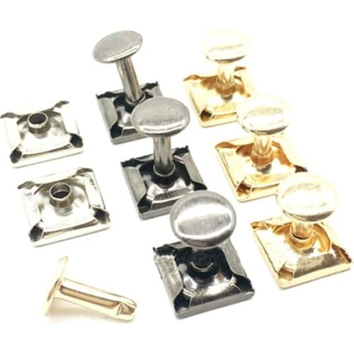10/12 mm Gold Silver Prymid Rivet Punk Rock Spike Metal Stud with Base cap Clothing Bag Belt Accessory Wholesale