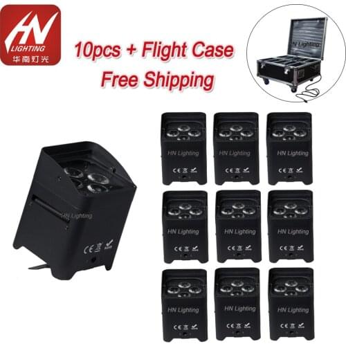 10pcs Hot sale DJ uplight 4*18W RGBWAUV 6in1 WIFI IRC remote controller wireless battery powered led uplighting