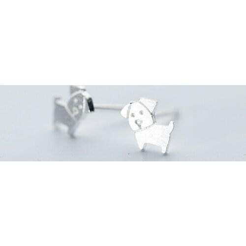 100% 925 Sterling Silver Pet Dog Stud Earrings for Women 2020 Birthday Christmas Gift Jewelry pendientes boucle d oreille