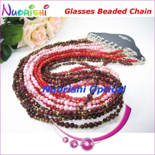 12pcs Nice Beaded Steel Wire Rope Eyeglass Sunglasses Eyewear Spectacle Chain Cords Lanyard free shipping L848